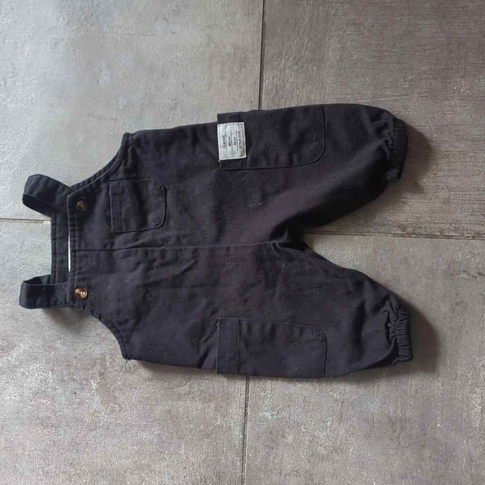 Cozy Cub Black Baby Overalls 1 to 3 month